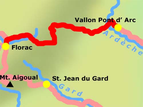 Dienstag, 04.10.: Florac - Vallon Pont d' Arc
