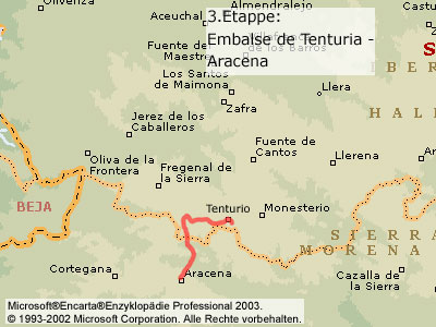 3. Etappe: Embalse de Tenturia - Aracena