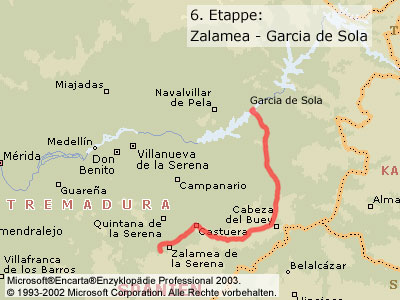 6. Etappe: Embalse de Zalamea - Embalse de Garcia de Sola