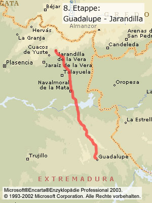 8. Etappe: Guadalupe - Jarandilla de la Vera