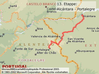 13. Etappe: Alcántara - Portalegre