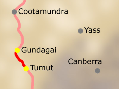 Montag 15.03.: Gundagai - Tumut