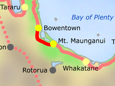 Dienstag 24.02.: Bowentown - Mt. Maunganui