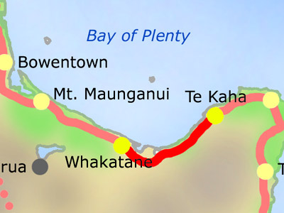 Donnerstag 26.02.: Whakatane - Te Kaha