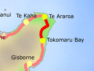 Samstag 28.02.: Te Araroa - Tokomaru Bay