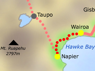 Mittwoch 03.03.:  Wairoa - Napier
