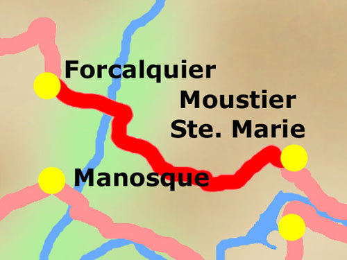 5. Etappe: Forcalquier - Moustier St. Marie am 08.09.2004